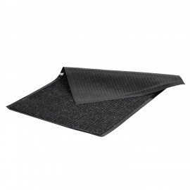 Коврик входной ворсовый влаго-грязезащитный 60х90 см, толщина 7 мм, ребристый, черный, LAIMA, 602869