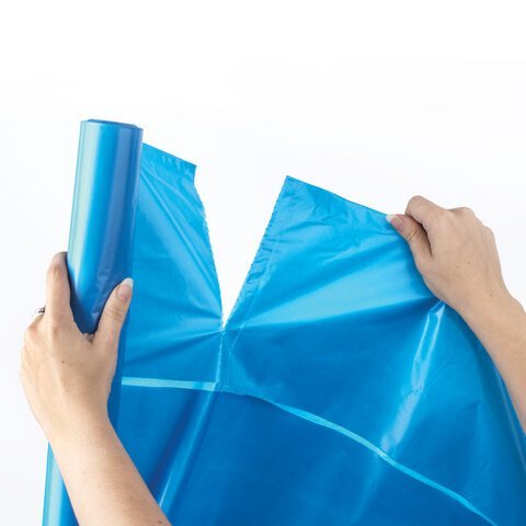 Мешки для мусора 120 л синие в рулоне 10 шт. особо прочные, ПВД 40 мкм, 70х110 см, ОФИСМАГ, 602929