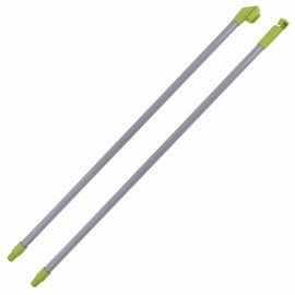 Совок для мусора + щетка, рукоятки 80 см с резьбой, пластик, зелено-белый, "ЛЕНИВКА", ЛЮБАША, 603616