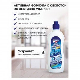 Чистящее средство 500 мл, ЗОЛУШКА "Санитарный", с антибактериальным эффектом, Ч13-0