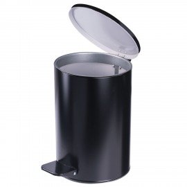 Ведро мусорное с педалью 10 литров, УСИЛЕННОЕ, черное, оцинкованная сталь, ТИТАН