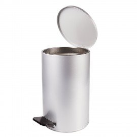 Ведро мусорное с педалью 10 литров, УСИЛЕННОЕ, серое, оцинкованная сталь, ТИТАН