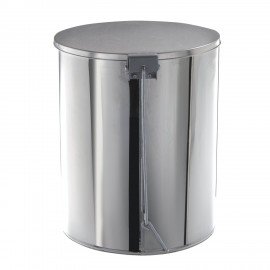 Ведро мусорное с педалью 15 литров, УСИЛЕННОЕ, хром, нержавеющая сталь, ТИТАН
