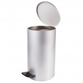 Ведро мусорное с педалью 20 литров, УСИЛЕННОЕ, серое, оцинкованная сталь, ТИТАН