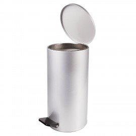Ведро мусорное с педалью 30 литров, УСИЛЕННОЕ, серое, оцинкованная сталь, ТИТАН