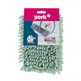 Насадка МОП плоская для швабры/держателя 40 см, карманы (ТИП К), ворсистая микрофибра, ворс 2 см, YORK "Salsa", 81310