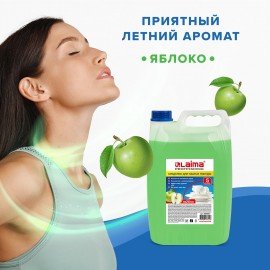 Средство для мытья посуды 5 л, LAIMA PROFESSIONAL, концентрат, "Яблоко", 604651