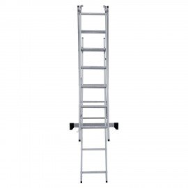 Лестница-трансформер 3-х секционная 3х7 ступеней, высота 4,5 м (3 секции по 1,9 м), нагрузка 150 кг, алюминий, НОВАЯ ВЫСОТА, 1230307