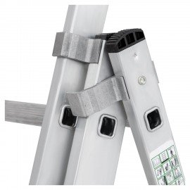 Лестница-трансформер 3-х секционная 3х7 ступеней, высота 4,5 м (3 секции по 1,9 м), нагрузка 150 кг, алюминий, НОВАЯ ВЫСОТА, 1230307