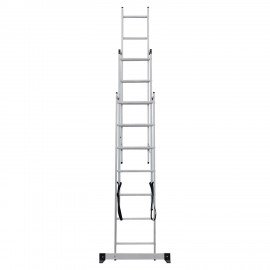 Лестница-трансформер 3-х секционная 3х7 ступеней, высота 4,5 м (3 секции по 1,9 м), нагрузка 150 кг, алюминий, НОВАЯ ВЫСОТА, 1230307