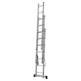 Лестница-трансформер 3-х секционная 3х7 ступеней, высота 4,5 м (3 секции по 1,9 м), нагрузка 150 кг, алюминий, НОВАЯ ВЫСОТА, 1230307