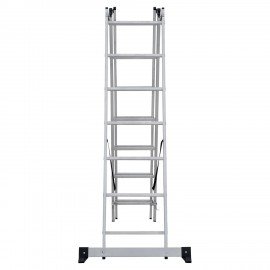 Лестница-трансформер 3-х секционная 3х7 ступеней, высота 4,5 м (3 секции по 1,9 м), нагрузка 150 кг, алюминий, НОВАЯ ВЫСОТА, 1230307