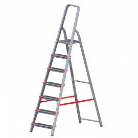 Стремянка алюминиевая 7 ШИРОКИХ СТУПЕНЕЙ 13 см, площадка 1,5 м, нагрузка 225 кг, вес 8 кг, НОВАЯ ВЫСОТА, 3117107, 5110107/3117107