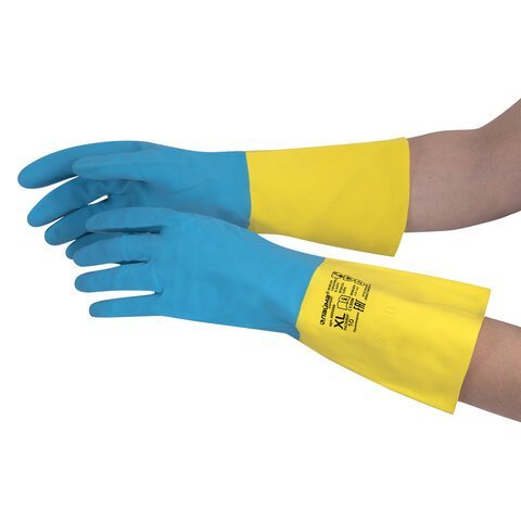 Перчатки неопреновые LAIMA EXPERT НЕОПРЕН, 100 г/пара, химически устойчивые, х/б напыление, XL (очень большой), 605006