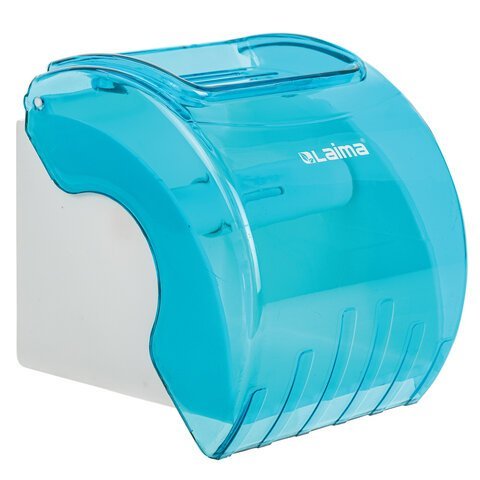 Диспенсер для бытовой туалетной бумаги LAIMA, тонированный голубой, 605043