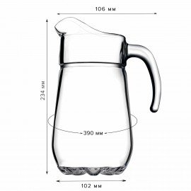 Кувшин прозрачный, объем 1370 мл, фактурное стекло, PASABAHCE "СИЛЬВАНА", фирменная подарочная упаковка, 43334
