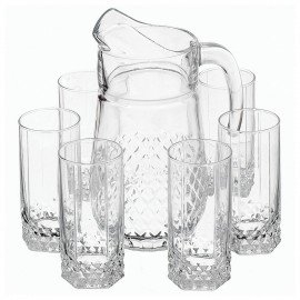 Набор столовый 7 предметов, кувшин 1250 мл + 6 стаканов 275 мл, стекло, PASABAHCE "ВАЛЬС", фирменная подарочная упаковка, 97675