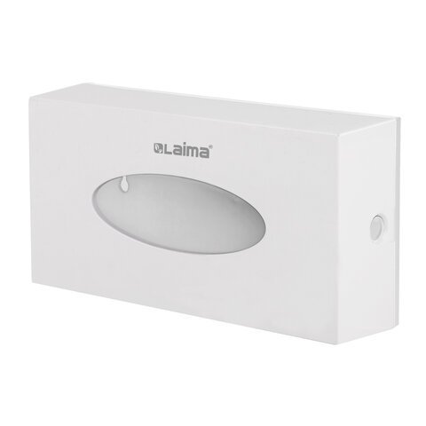Диспенсер для косметических салфеток LAIMA CLASSIC, настольный/настенный, пластиковый, белый, 605392