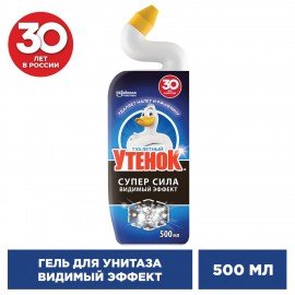Средство для уборки туалета 500 мл ТУАЛЕТНЫЙ УТЕНОК Супер Сила "Видимый Эффект", 696888