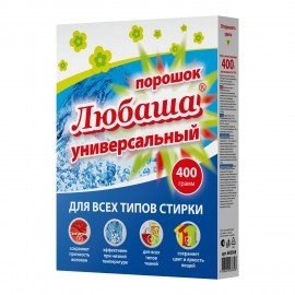 Стиральный порошок для всех типов стирки 400 г ЛЮБАША "ЛОТОС", для всех типов тканей, 605568
