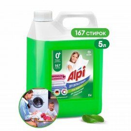 Гель для стирки цветного белья концентрированный нейтральный 5 л, GRASS ALPI, 125186