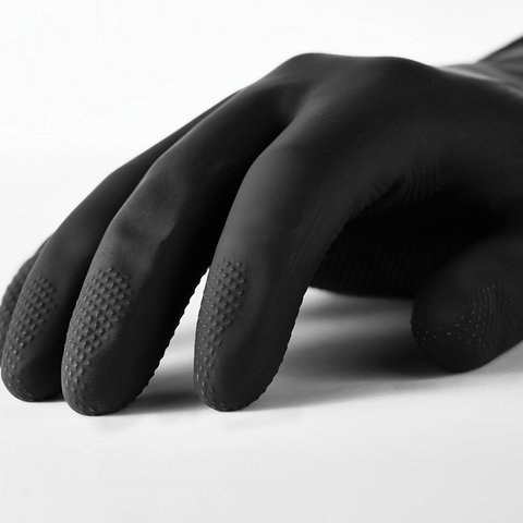 Перчатки латексные MANIPULA "КЩС-1", двухслойные, размер 8 (M), черные, L-U-03/CG-942
