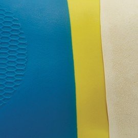Перчатки латексно-неопреновые MANIPULA "Союз", КЩС-1, хлопчатобумажное напыление, размер 9-9,5 (L), синие/желтые, LN-F-05