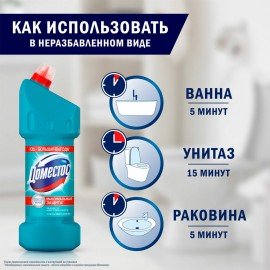Чистящее средство 1,5 л DOMESTOS (Доместос) "Свежесть Атлантики", с отбеливающим эффектом, 67683281