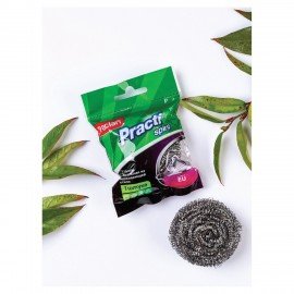 Губка (мочалка) металлическая, сетчатая, 15 г, для посуды, гриля, плиты, PACLAN "Practi Spiro", 408220