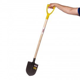 Лопата штыковая из рельсовой стали ГРАНДМАСТЕР, 21х36 см, высота 130 см, деревянный черенок, 606553
