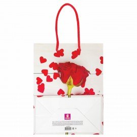 Пакет подарочный (1 штука) 18x10x23 см, ЗОЛОТАЯ СКАЗКА "Роза с лентой", ламинированный, 606574