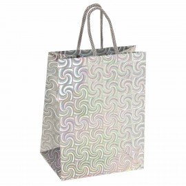 Пакет подарочный (1 штука) 18x10x23 см, ЗОЛОТАЯ СКАЗКА голография, ассорти 4 цвета, 606606