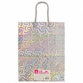 Пакет подарочный (1 штука) 18x10x23 см, ЗОЛОТАЯ СКАЗКА голография, ассорти 4 цвета, 606606