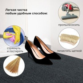 Коврик входной ИЗНОСОСТОЙКИЙ влаговпитывающий 60х90 см, толщина 8 мм, ТАФТИНГ, серый, LAIMA EXPERT, 606883