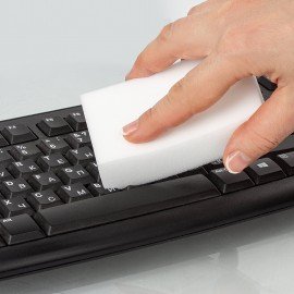 Губка-ластик МЕЛАМИНОВАЯ для удаления пятен, для чистки кухни, уборки, обуви, 10,5х6х2,5 см, КОМПЛЕКТ 2 шт., колорбокс, BRAUBERG, 606892