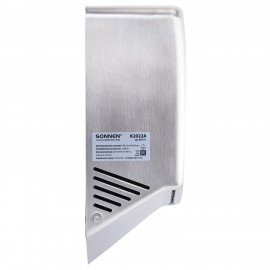 Сушилка для рук ВЫСОКОСКОРОСТНАЯ АНТИВАНДАЛЬНАЯ SONNEN K2022A, 1300Вт, 150м/с, IPX1, 72дБ, нержавеющая сталь, 607191