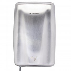 Сушилка для рук ВЫСОКОСКОРОСТНАЯ АНТИВАНДАЛЬНАЯ SONNEN K2020, 1000Вт, 100м/с, IPX3, 72дБ, нержавеющая сталь, 607193
