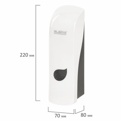 Дозатор для жидкого мыла LAIMA PROFESSIONAL ECO, НАЛИВНОЙ, 0,38 л, белый, ABS-пластик, 607331