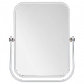 Зеркало настольное BRABIX, 19х16 см, двустороннее, с увеличением, прозрачная рамка, 607423