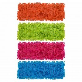 Насадка МОП КОМПЛЕКТ 4 шт., УНИВЕРСАЛЬНАЯ для швабр 38-42 см (ТИП К), микрофибра букли/синель, LAIMA, 607460