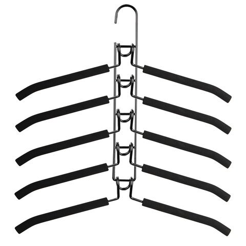 Вешалка-плечики трансформер, 5 плечиков, металл с покрытием, черные, BRABIX ULTRA, 607474