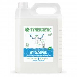 Средство для прочистки канализационных труб с дезинфецирующим эффектом 5 л SYNERGETIC, биоразлагаемое, для всех видов труб и септиков, 108500