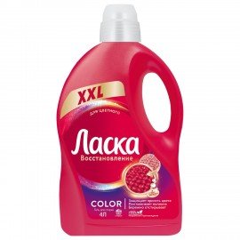 Гель для стирки 4 л ЛАСКА "Для цветного", концентрат, 2587821