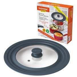 Крышка для любой сковороды и кастрюли универсальная 3 размера (16-18-20 см) антрацит, DASWERK, 607583