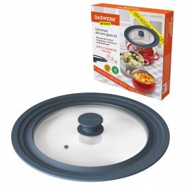Крышка для любой сковороды и кастрюли универсальная 3 размера (22-24-26 см) антрацит, DASWERK, 607586