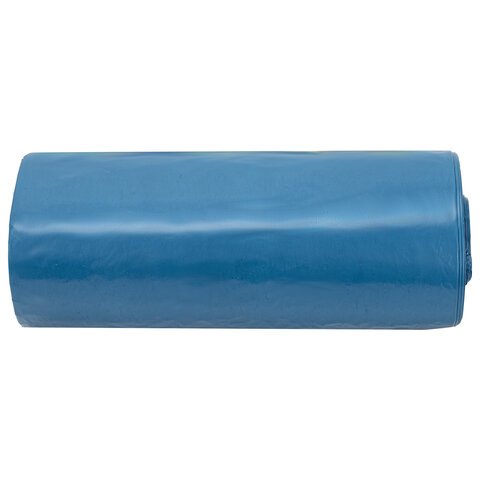 Мешки для мусора LAIMA "ULTRA" 60 л синие, в рулоне 20 шт. прочные, ПВД 21 мкм, 60х70 см, 607687