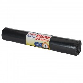 Мешки для мусора LAIMA "ULTRA", 240 л, черные, рулон 5 шт., сверхпрочные, ПСД, 120 мкм, 90х140 см, 607698