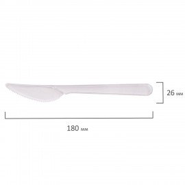 Нож одноразовый пластиковый 180 мм, прозрачный, КОМПЛЕКТ 50 шт., ЭТАЛОН, WELDAY, 607843