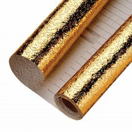 Самоклеящаяся пленка, алюминиевая фольга защитная для кухни/дома, 0,6х3 м, золото, узор, DASWERK, 607847