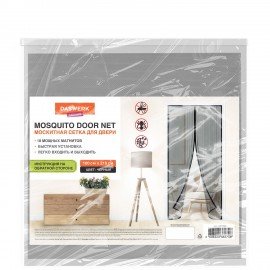 Москитная сетка дверная на магнитах 100х210 см, антимоскитная, черная, DASWERK, 607985